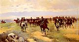 Jose Cusachs y Cusachs Soldiers On Horseback painting